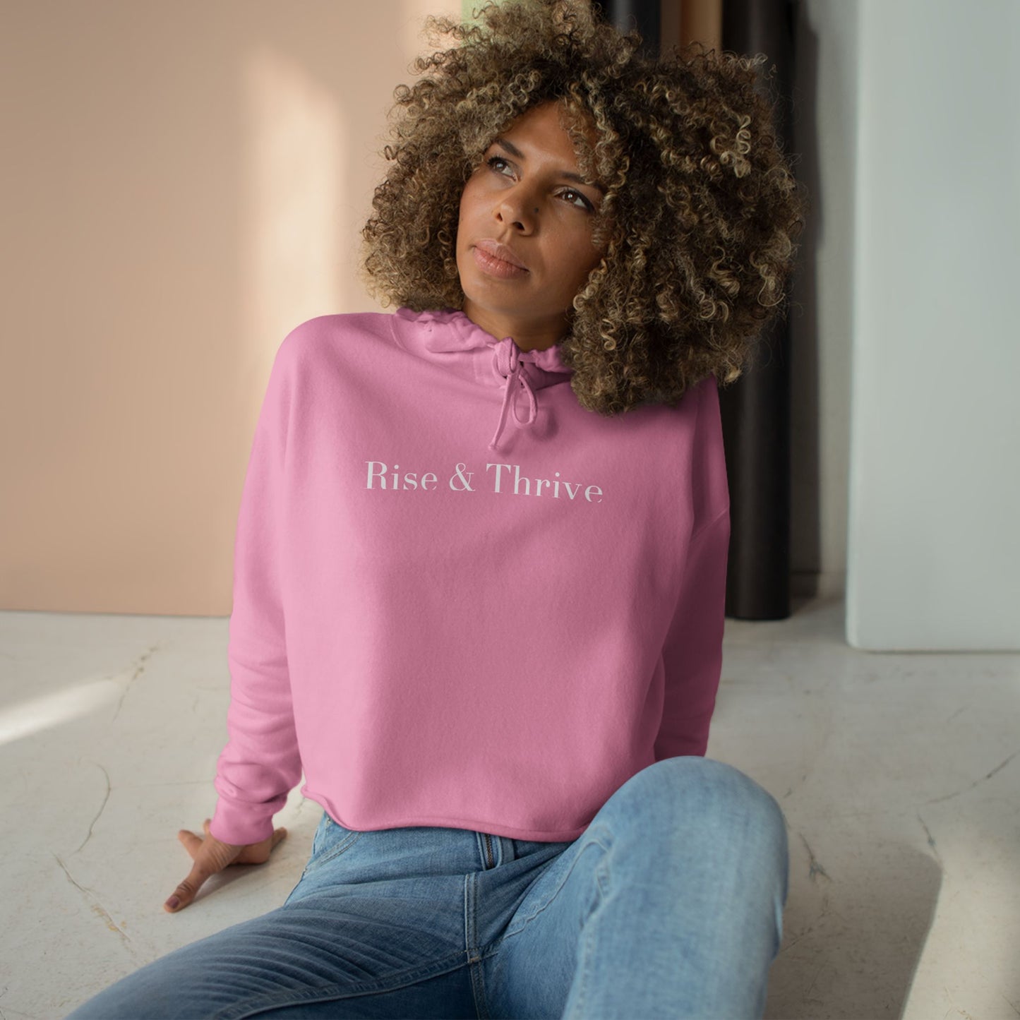 Rise & Thrive Crop Hoodie (Embroidered) — Limited Edition