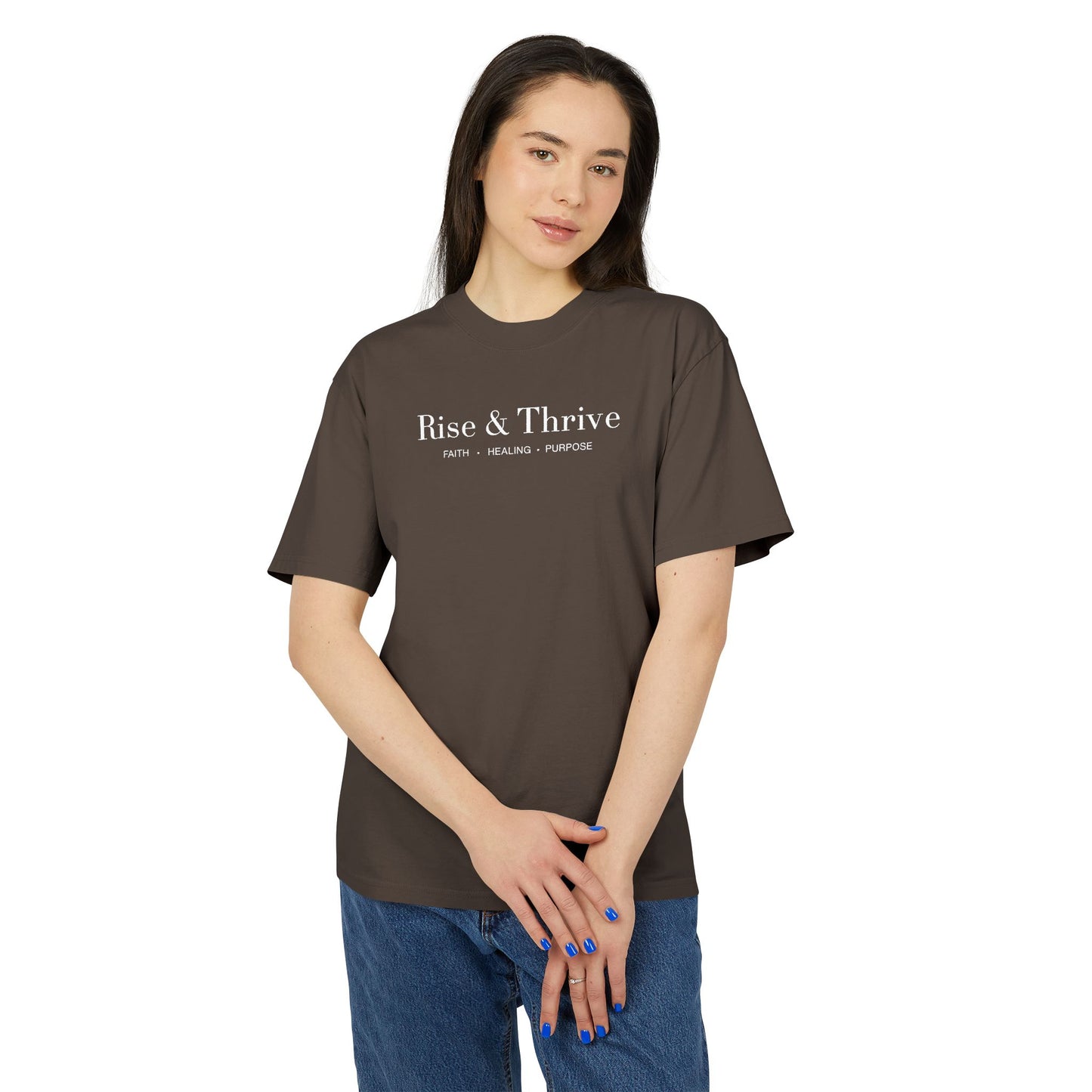 Rise & Thrive Tee - Brown