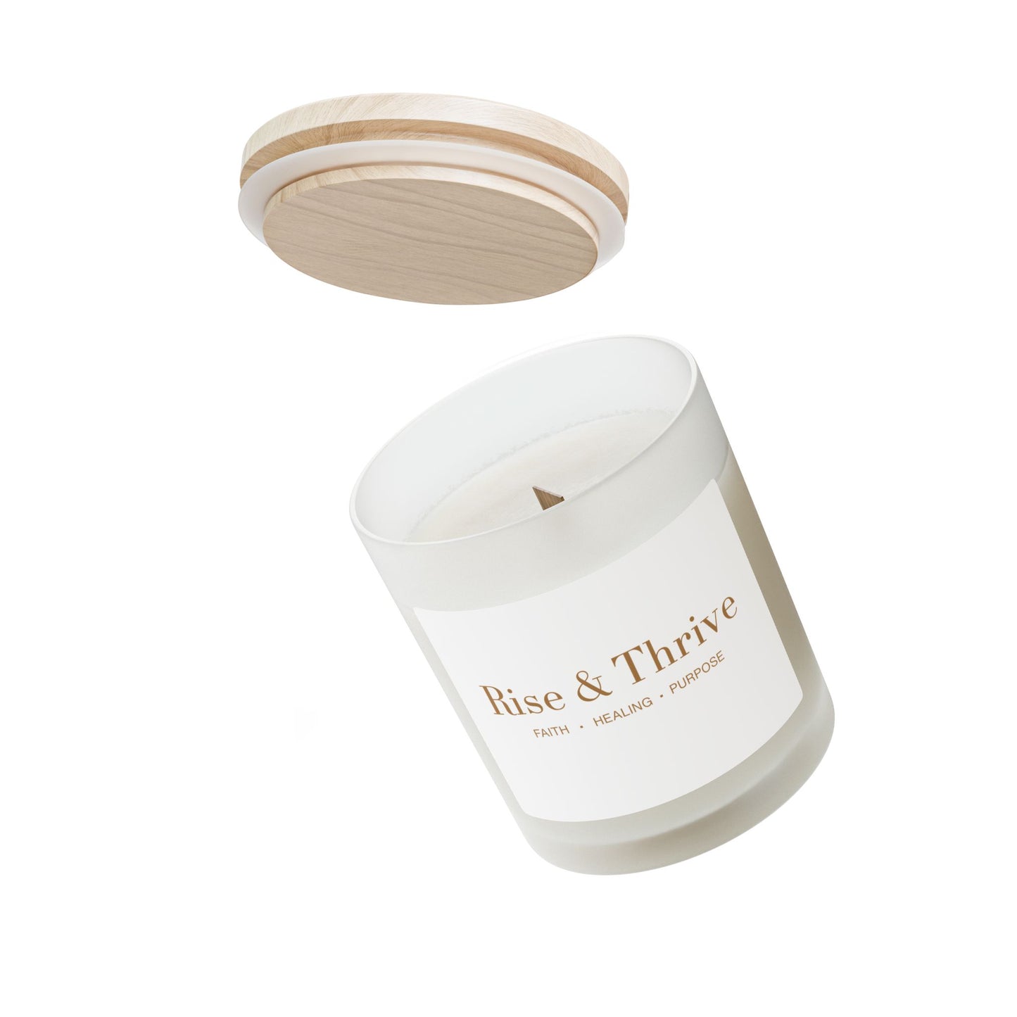 Rise & Thrive Frosted Glass Candle – 11oz Scented Candle