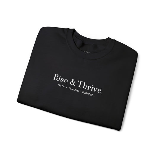 Rise & Thrive Embroidered Crewneck - Black