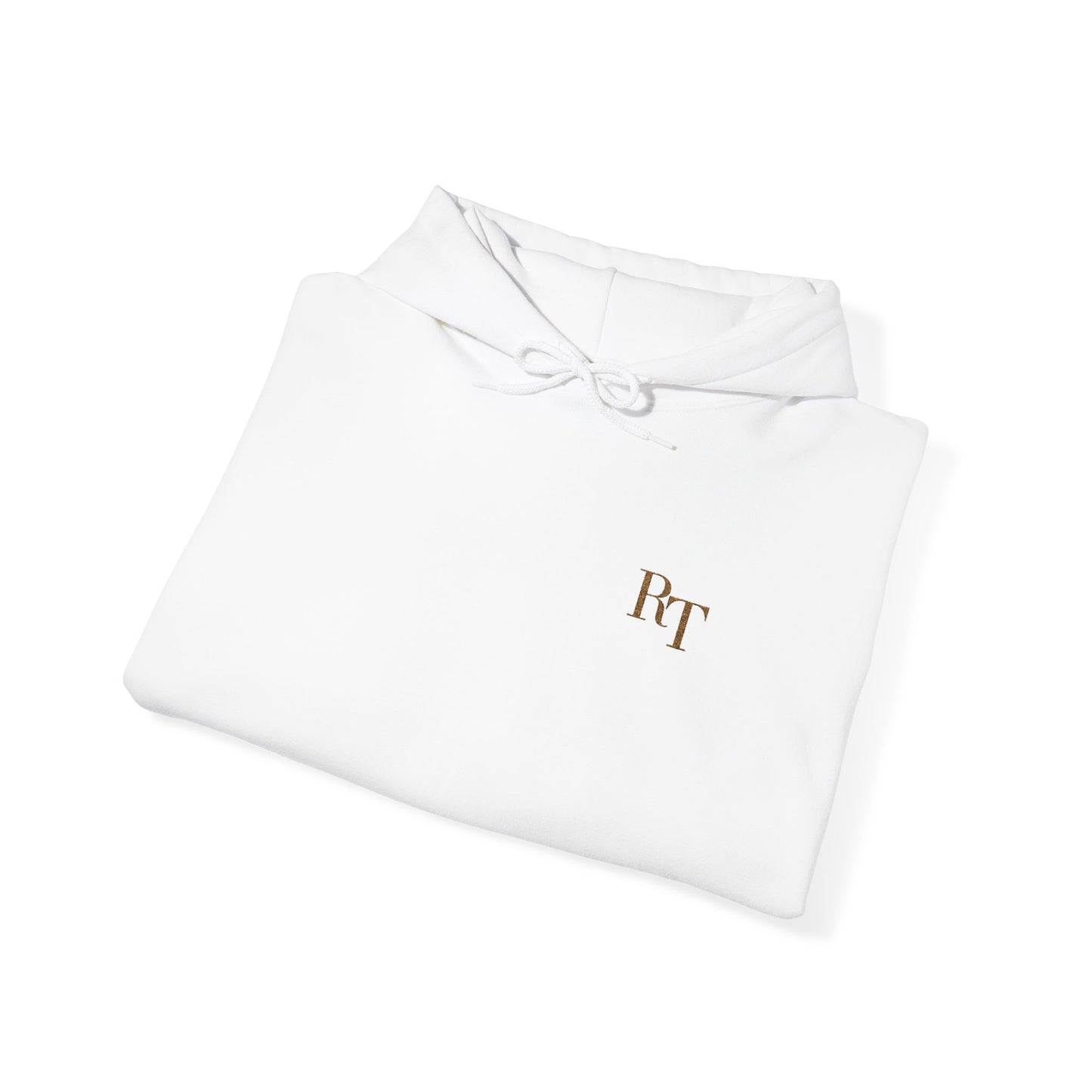 RT Monogram Hoodie (Embroidered) White/Gold