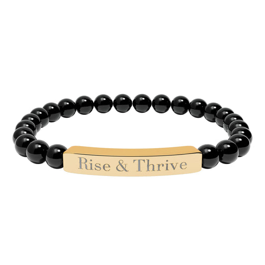 Rise & Thrive Bar Engraved Bracelet