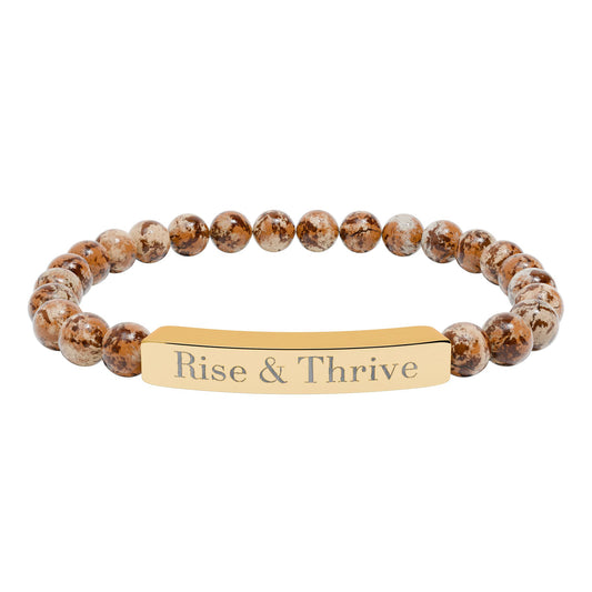 Rise & Thrive Bar Engraved Bracelet