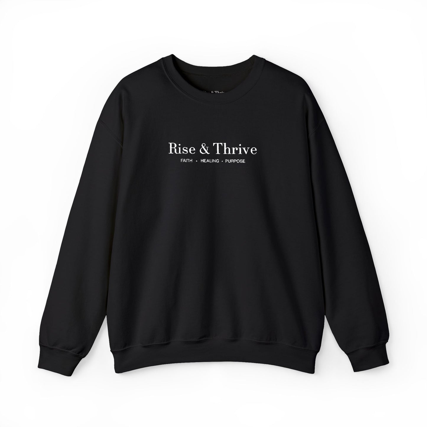 Rise & Thrive Embroidered Crewneck - Black