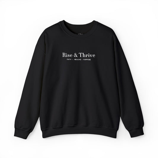Rise & Thrive Embroidered Crewneck - Black