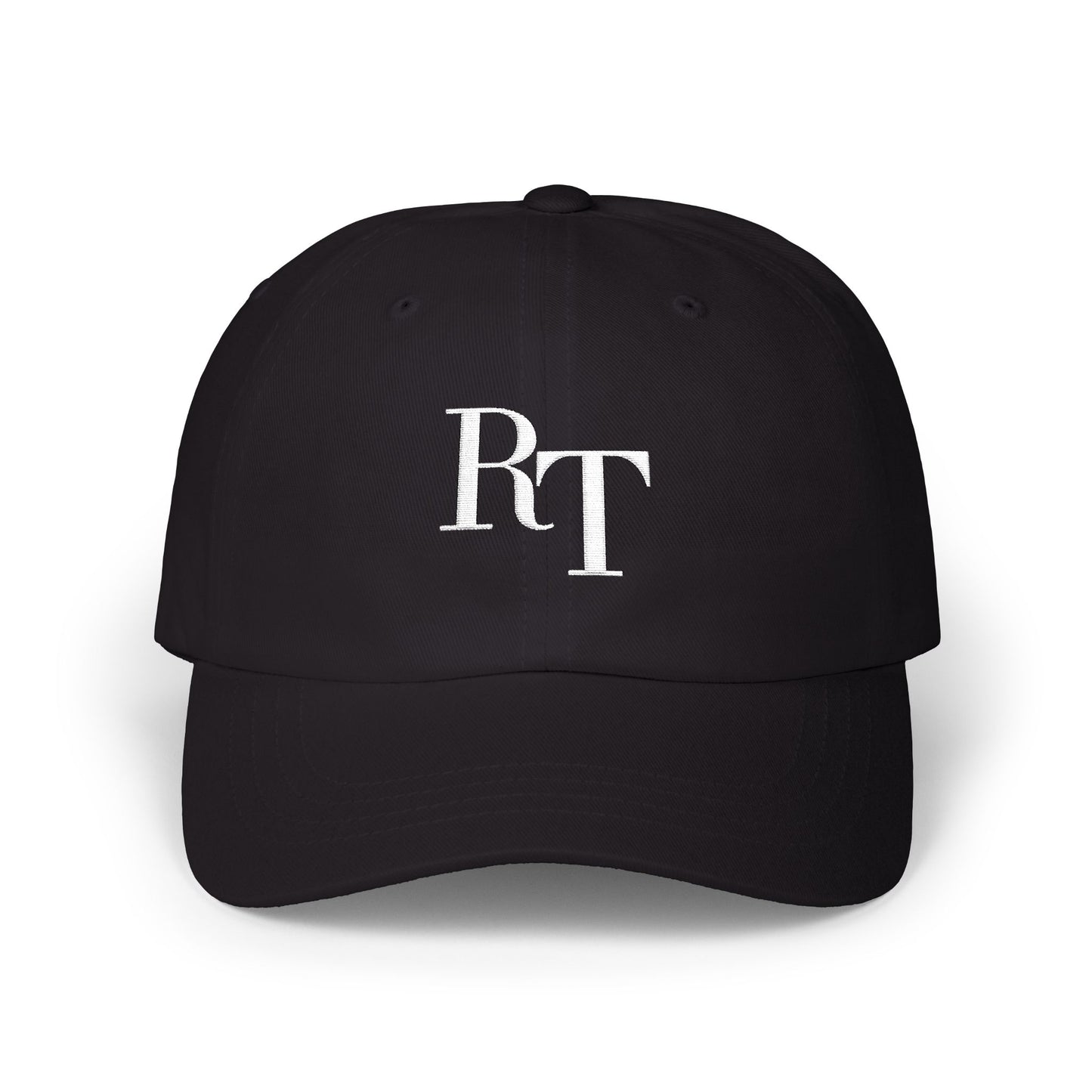 RT Embroidered Monogram Cap - Black & White