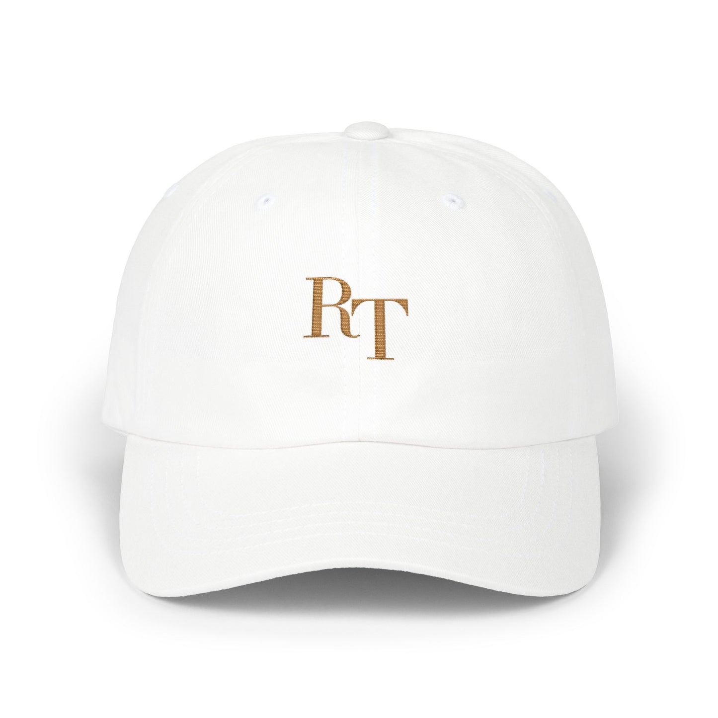 RT Embroidered Monogram Cap - Cream & Gold