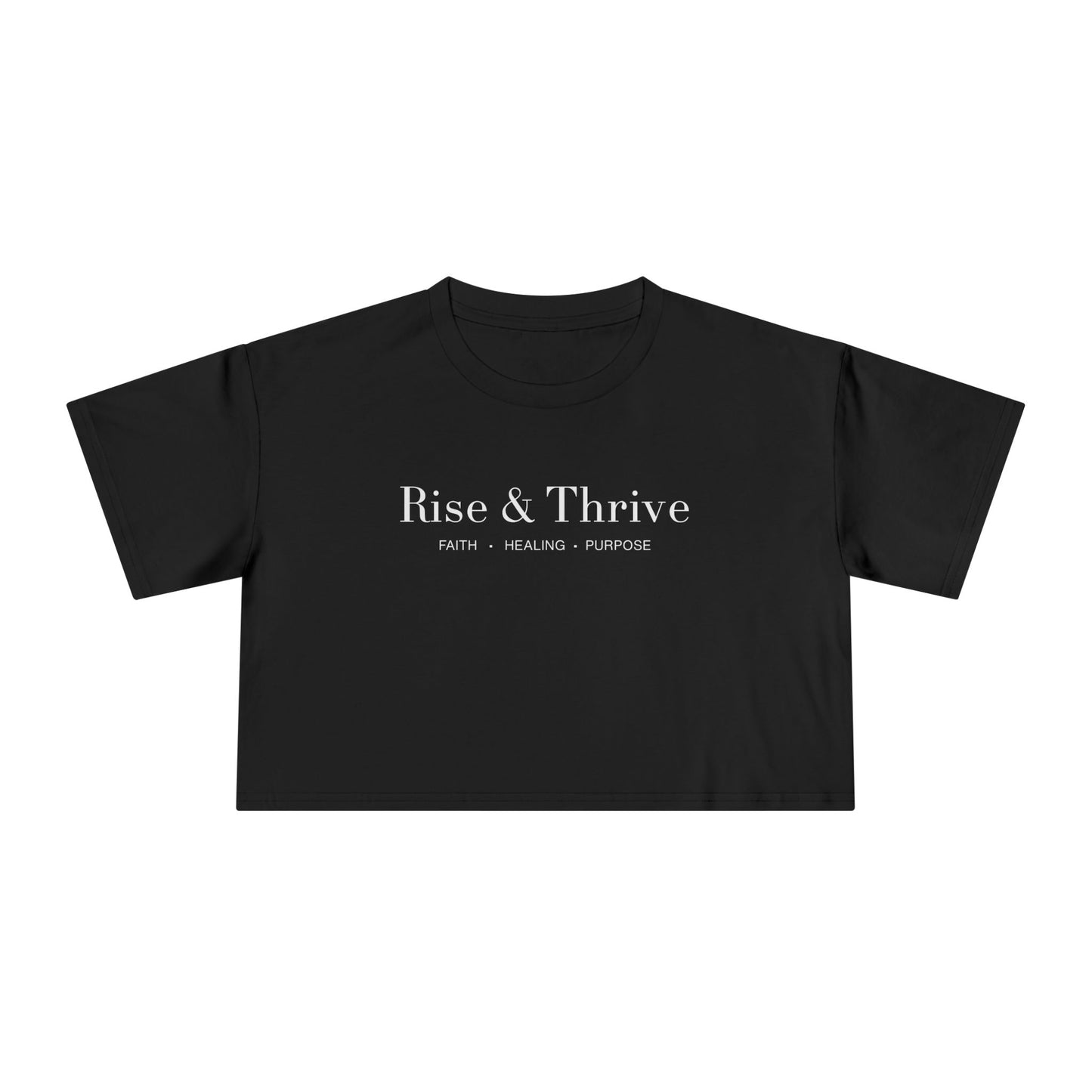 Rise & Thrive Crop Tee - Black