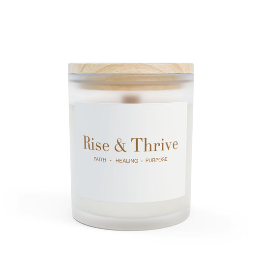 Rise & Thrive Frosted Glass Candle – 11oz Scented Candle